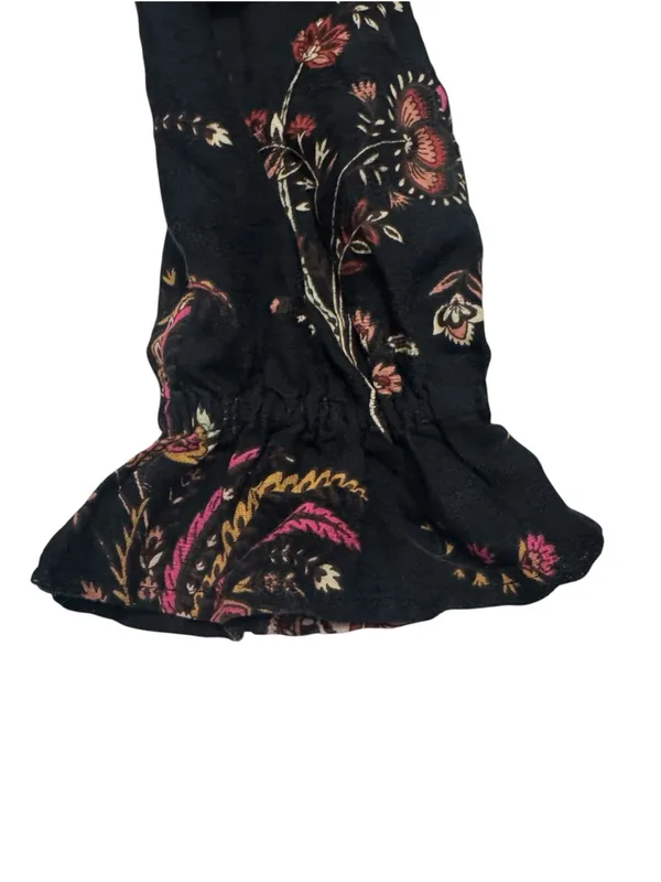 Anthropologie Black Paisley Boho Maxi Dress Floral Tiered - Image 10