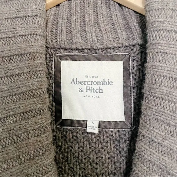 Abercrombie & Fitch Y2K Wool Sweater Vest Brown Shawl Collar Women’s Size Small - Image 8