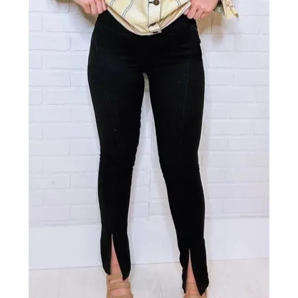 Free People We The Free Black Double Dutch PullOn Slit Skinny Jeans Size XS NWT! - Image 3