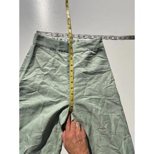 & Other Stories Linen Blend Mint High Waist Wide Leg Pants 2 - Image 9