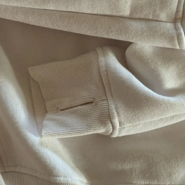 Freely‎ Women's White Quarter Zip Hoodie Yoga Sweater Medium - Image 5