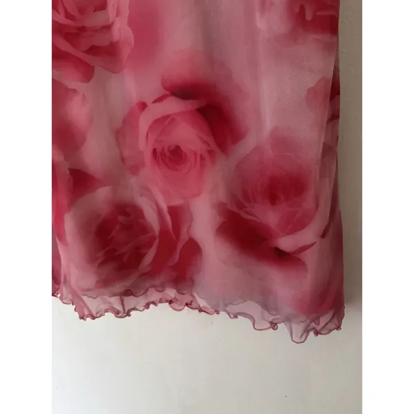 NWT Urban Outfitters UO Wave Maxi Mesh Skirt Pink Floral Size Large - Image 8