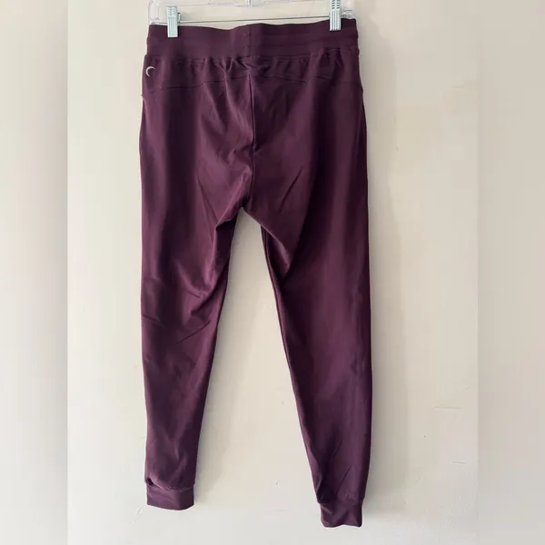 Zyia Active Unwind Joggers Activewear‎ Drawstring Pockets Plum Maroon Stretch - Image 3
