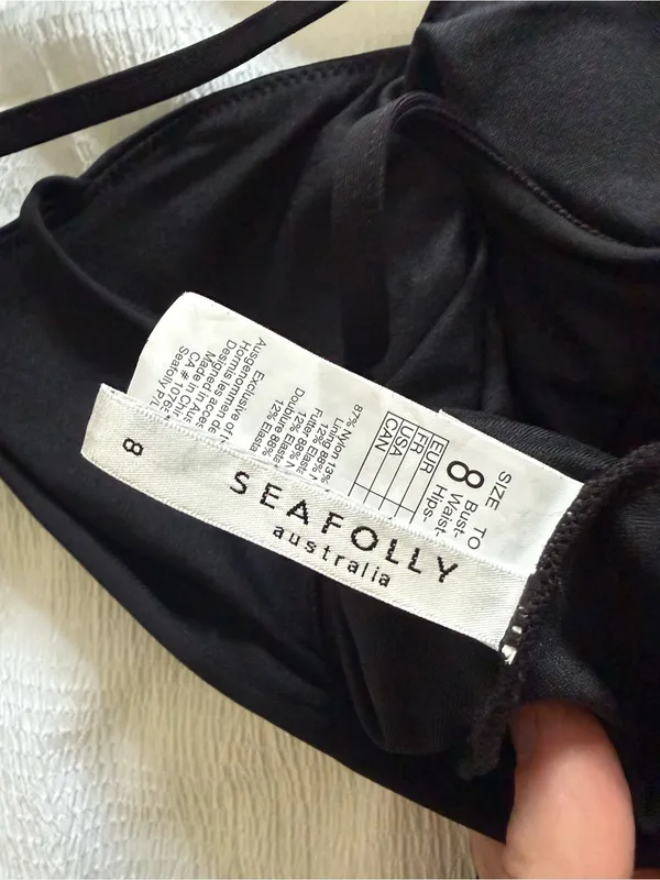 NWOT Seafolly Active Multi Rouleau One-Piece Black Criss Cross 8 Black Swimsuit - Image 8