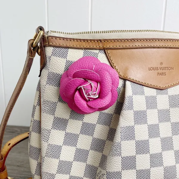 Camellia Flower Vegan Leather Magnetic Bag Charm - Image 4