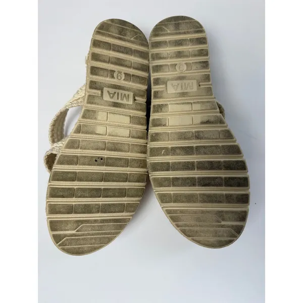 MIA Womens Platform‎ Slide Sandals Braided Straps Beige Espadrille Size 9 - Image 5