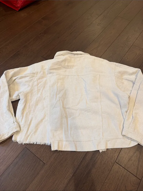 Altar'd State Off White Cropped Trucker Corduroy Jacket Large - C66-004 - Image 12