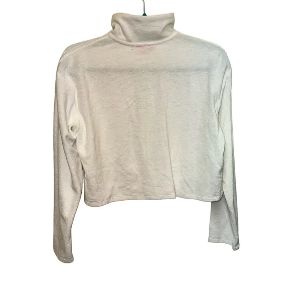 Stoney Clover Lane x Target Cropped Terry Quarter‎ Zip XS White Heart Zipper - Image 3