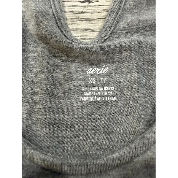Aerie Gray Knit Romper Twist Back Drawstring Waist Lounge Size XS - Image 6