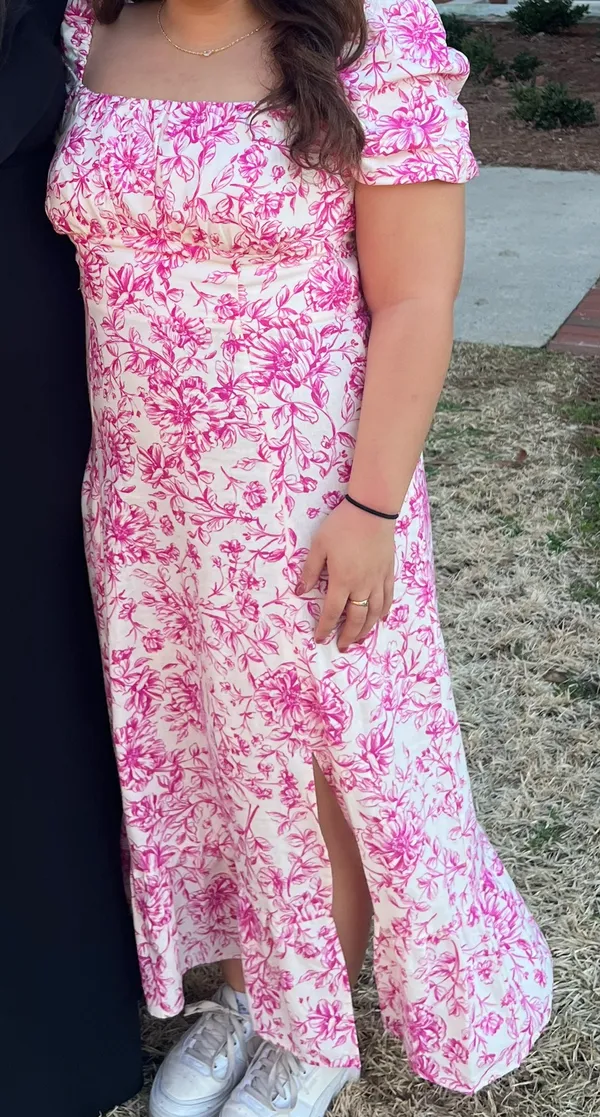 London Times Floral Pink Midi Dress - Image 5