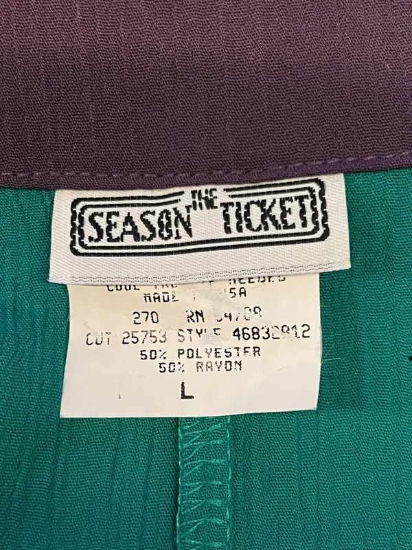 Vintage Season The Ticket Blouse Womens Large Jade Paisley Made USA 80s - Image 5
