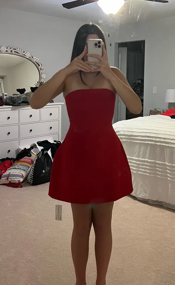 Strapless Mini Dress Red - Image 10