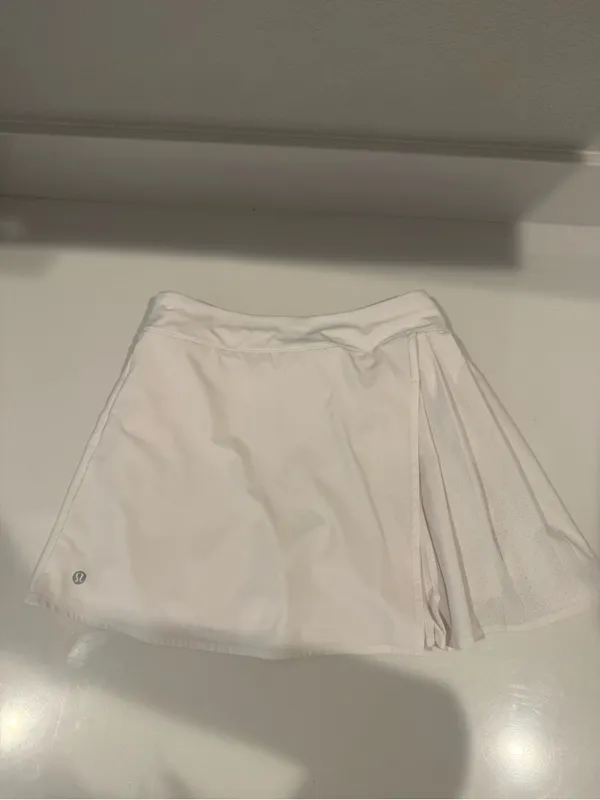 LULULEMON Asymmetrical Pleated Tennis Skirt Skort White Size 4 - Image 8