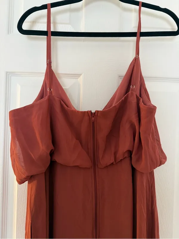 Birdy Grey Rust Spaghetti-Strap Maxi Dress with Side Slit - Image 8