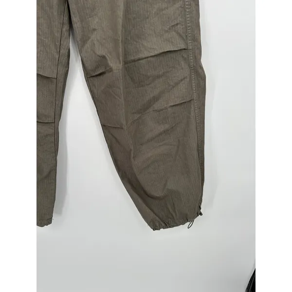 Forever 21 Womens XL Charcoal Striped Wide Leg Parachute‎ Drawstring Pants NWT - Image 3