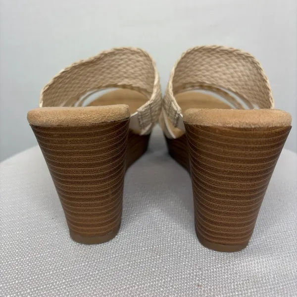 Jellypop women’s Size 8 Cream Woven Strap Wedge Sandals Memory Foam(B95)&✨ - Image 6