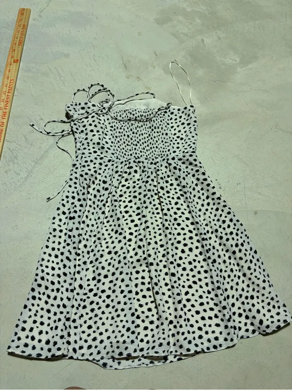 Gianni Bini GB NWT ivory Dress with Black Polka Dots XS MSRP$59 - Image 4