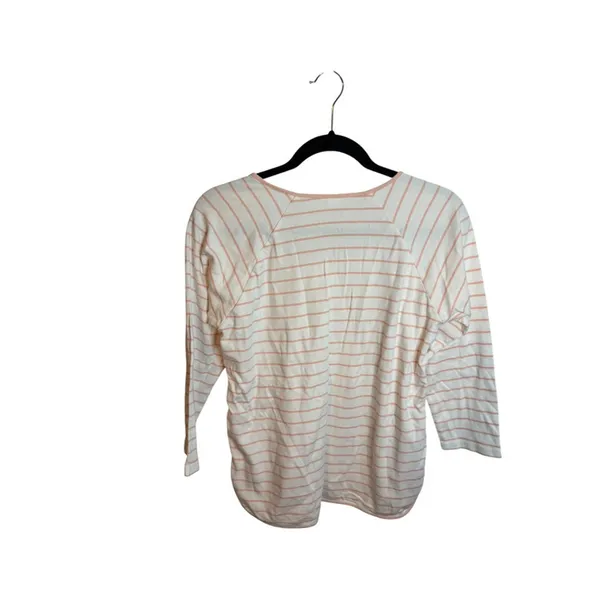 Lake Baby Pink Striped Pima Cotton Long Sleeve Pajama Top - Image 2