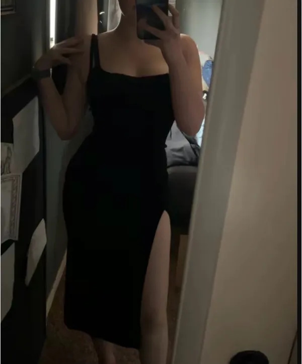 Black Velvet Dress Size L - Image 2