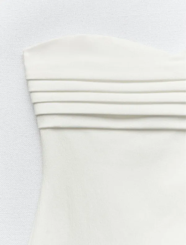 Zara midi bodycon dress sleeveless white wedding coctail party - Image 10