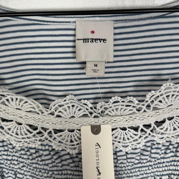 Maeve Anthropologie Square Neck Puff Sleeve Swing Tee Size Medium NWT - Image 5