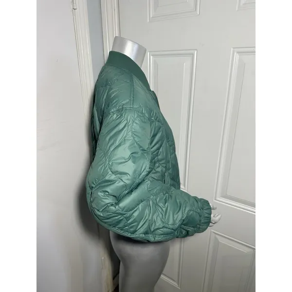 Marine Layer Avalon Lightweight Quilted Bomber Jacket Rainforest Green M NWT - Image 11