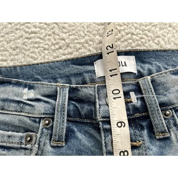 Pistola High Rise Straight Ankle Leg Vintage Denim Exposed Button Fly Size 26 - Image 8