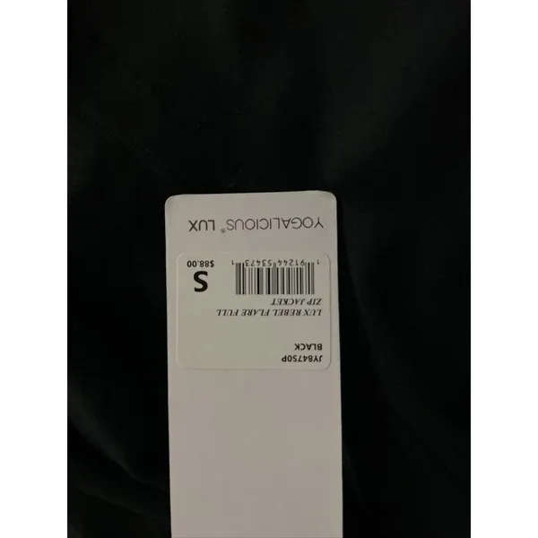 Yogalicious Lux Rebel Flare Full Zip Jacket Black Size S New With Tags - Image 8