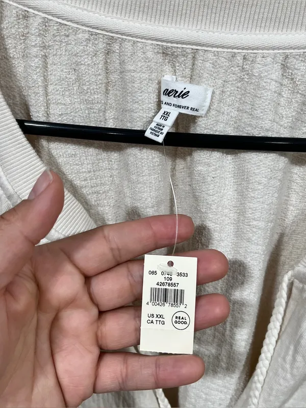 NWT Aerie Easy Street Sweatshirt plus size XXL ivory oversized - Image 4