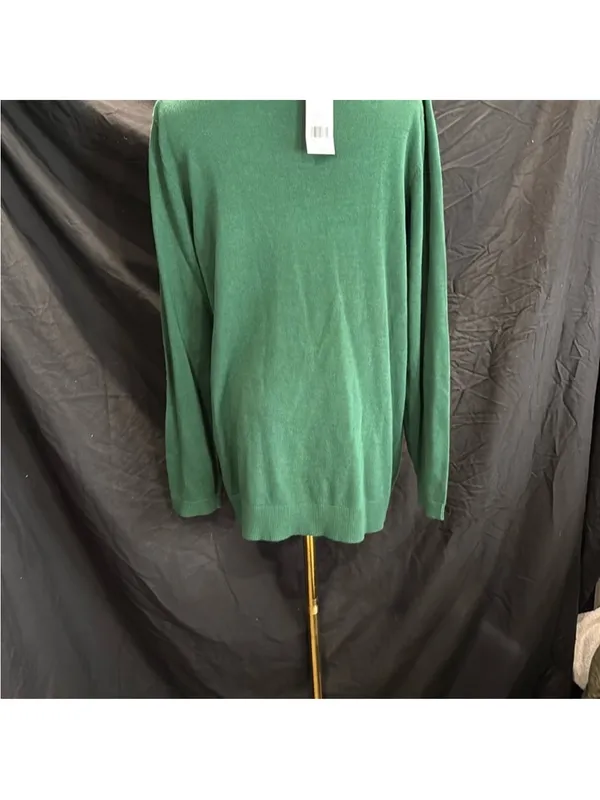 Kim Rogers Green Crewneck Sweater with Red Sequin Cardinals - Image 3