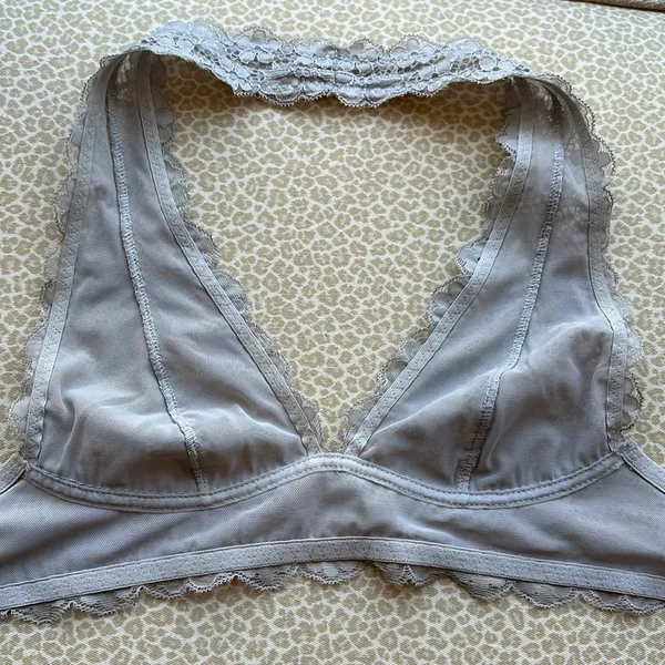 Free People Lace Halter Bralette in gray size XS - Image 9