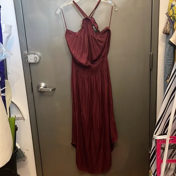 Fabrik Greta Smock Waist Halter Midi Dress M - Image 4