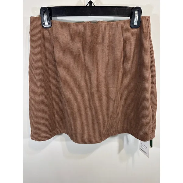 Halara AuraCord Cloud Brown Corduroy Skirt with Built-in Shorts Women M Long NWT - Image 2