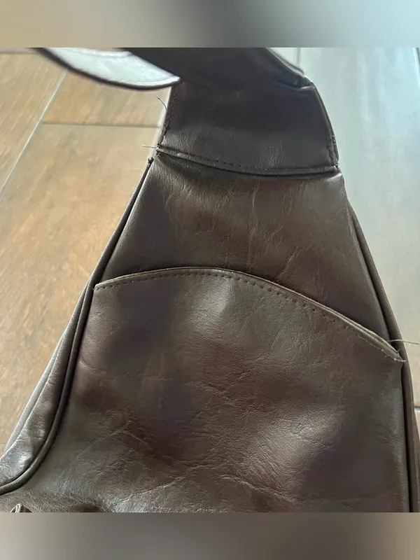 Faux Leather Brown Backpack Purse - Image 4