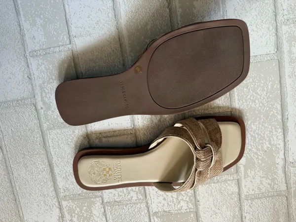 Vince Camuto Beige Tan Braided Slide Sandals - Image 4