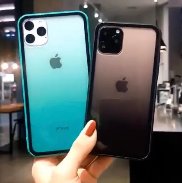 iPhone 11 Pro Max Cute New Gradient Color Bumper Shockproof Case Black - Image 4