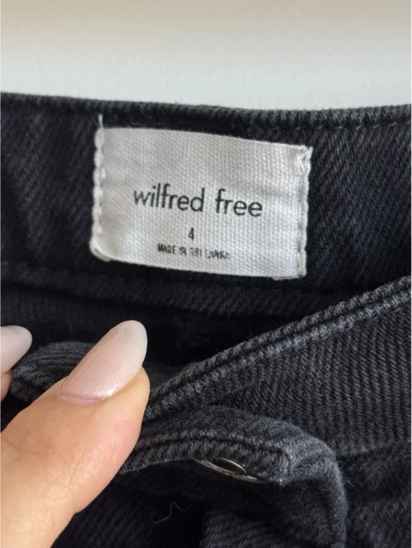 Aritzia Wilfred Free The Melina Pant Black High Rise Slim Straight Size 4 - Image 5