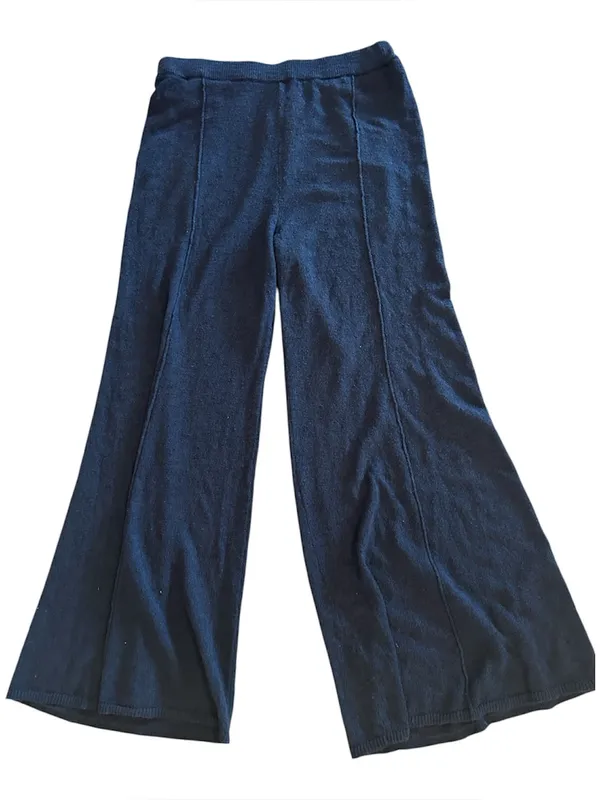 Free People knit wide-leg pants with a high-rise waist, Black, Size Large, NWOT - Image 2