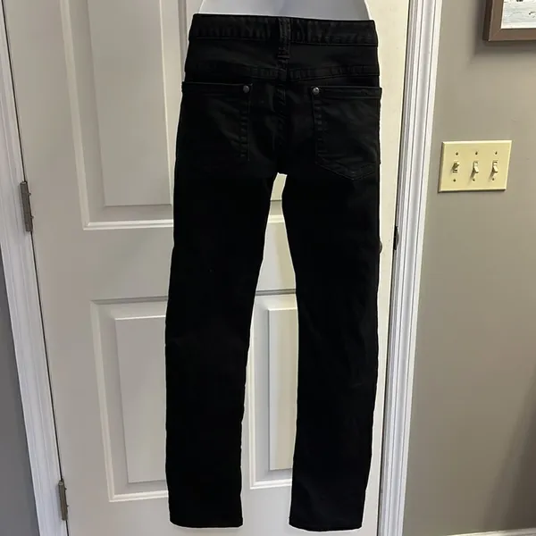Free People Black Vertical Textured Straight 5 Pocket Button/ZipUp Jeans-Size 29 - Image 3