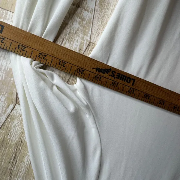 Calvin Klein Womens White Long Sleeve Ruffle Neck‎ Tie Blouse Top Plus Size L - Image 10