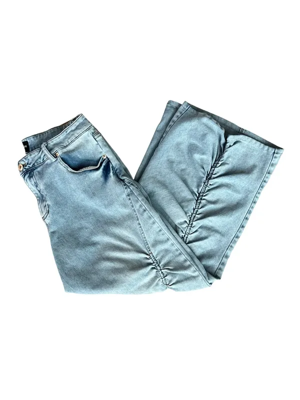 Retrofete Women’s Giselli Low Rise Ruched Wide Leg Jeans Vintage Celeste Wash 27 - Image 13