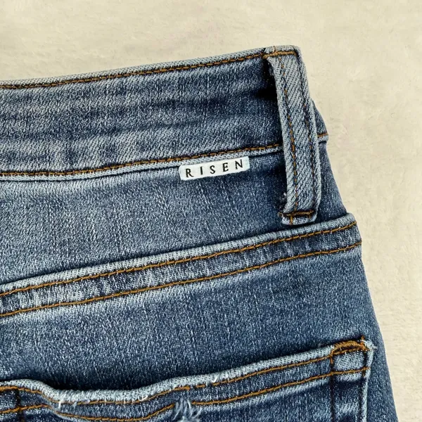 Risen Jeans Womens Size 1/25 Distressed High Rise Straight‎ Leg Raw Hem RDP1481 - Image 9