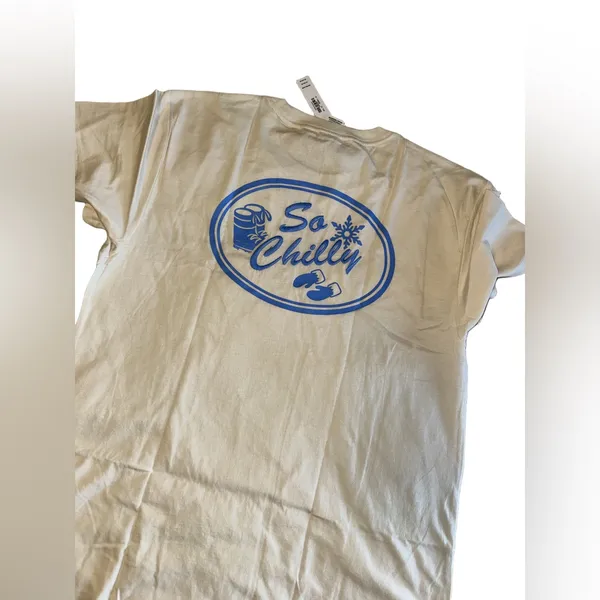 Victoria’s Secret PINK “So Chilly” Beige Logo Tee NWT - Image 2