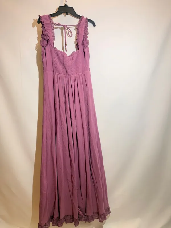 NWT Free People Moon Eyes Navy Lace Smocked Tie Waist Boho Midi Dress Size S - Image 3