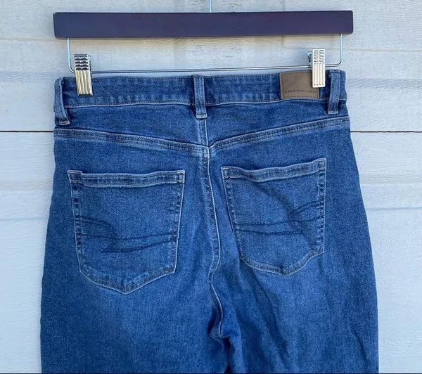 Jeans Mom Denim Stretch Blue 5 Pocket Size 8 American Eagle Women’s - Image 5