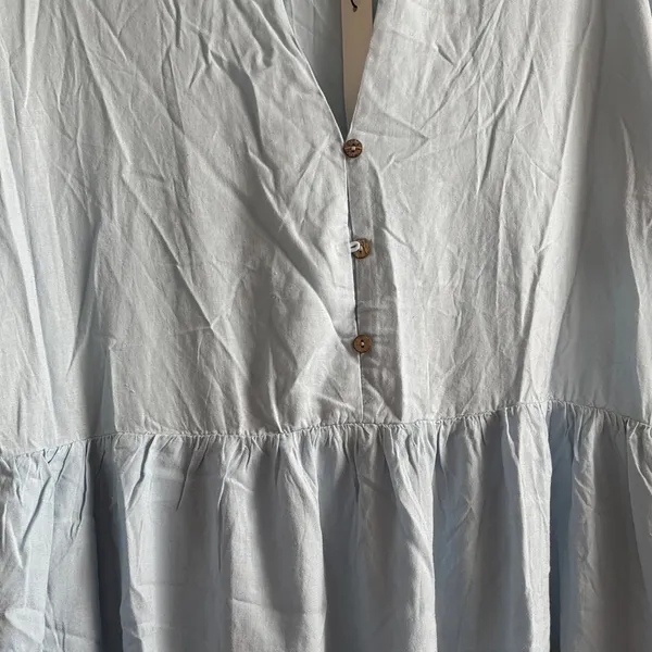 Mustard Seed Sky Blue Shirt Dress - Image 4