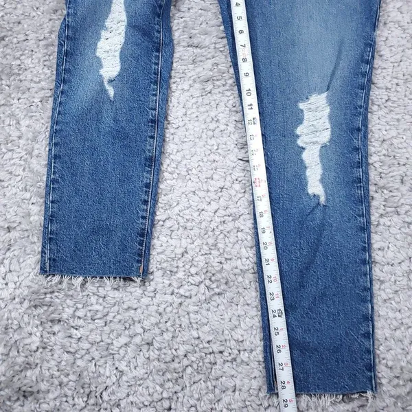 Good American The Weekender Distressed Relaxed Tapered Leg Jeans Size 2 26 - Image 11
