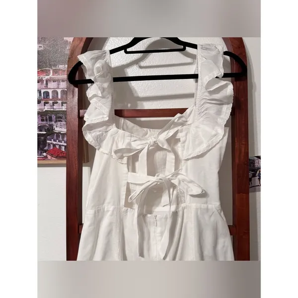 Reformation Tide Midi Dress White Ruffle Cotton Tiered - Image 12