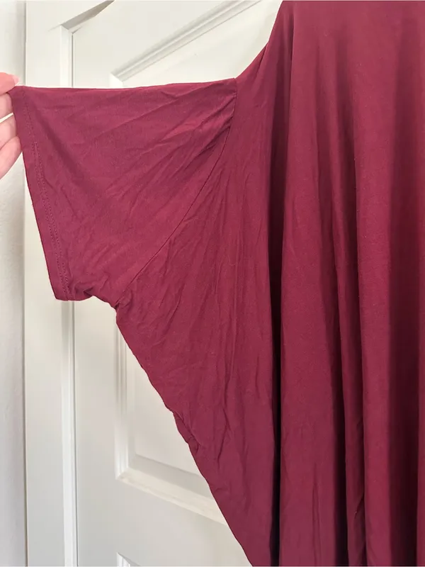 Relaxed Draped Tunic Top in Maroon Red Size M - Image 3
