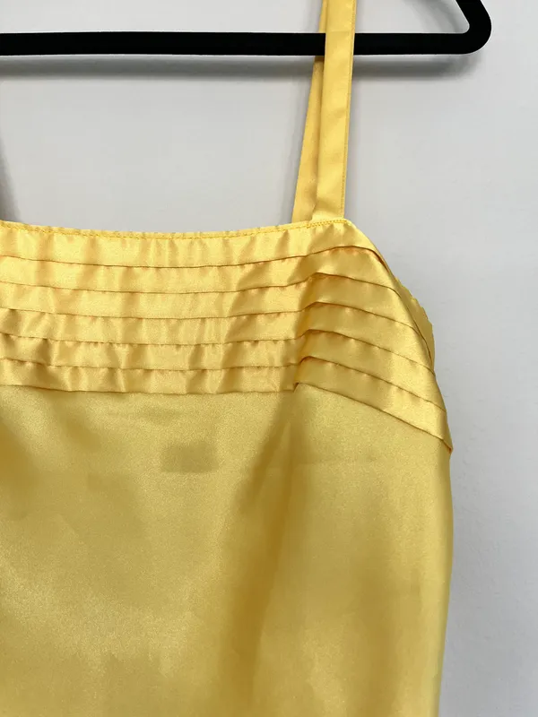 Vintage Silk Top Yellow Size M - Image 5